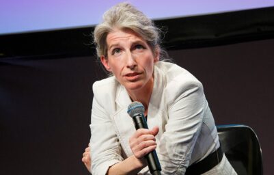 Christiane Wendehorst with microphone