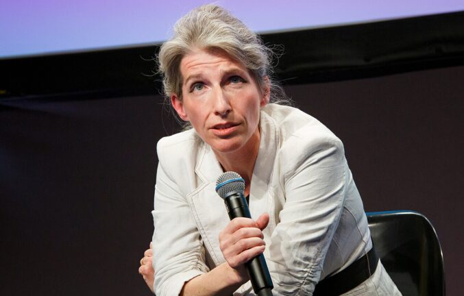 Christiane Wendehorst with microphone