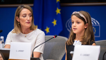 Roberta Metsola and Léonor Lhoist
