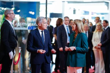 Roberta METSOLA, EP President welcomes Mark CARNEY, Canadian Prime Minister