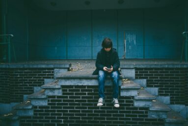 Teen on a phone