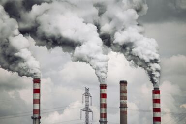 Factory with carbon emissions