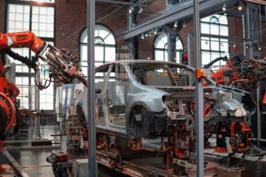 Production line at a German industrial factory