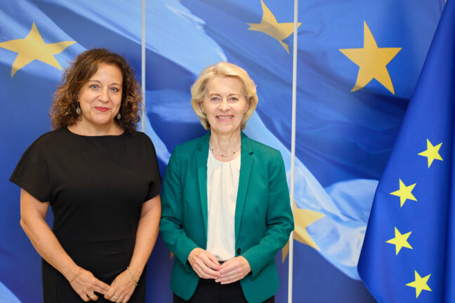 Iratxe García Pérez and Ursula von der Leyen (from left to right)