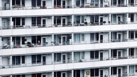 Contemporary apartment building with balconies in Berlin