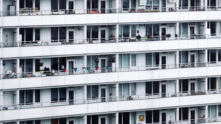Contemporary apartment building with balconies in Berlin