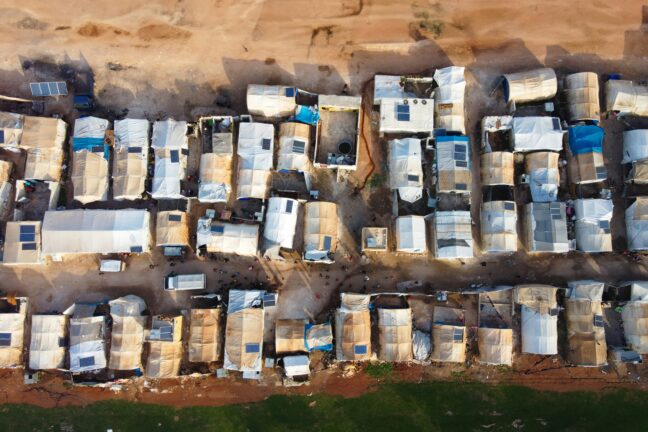 Migrant camp in Africa