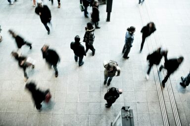 People walking in the street.
