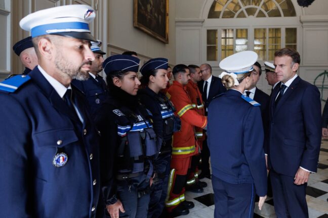 Macron and police