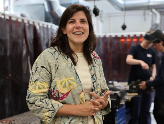 Portrait of Brigitte van den Berg, Dutch member of the European Parliament, smiling