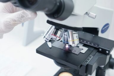 Close-up on a microscope in a laboratory