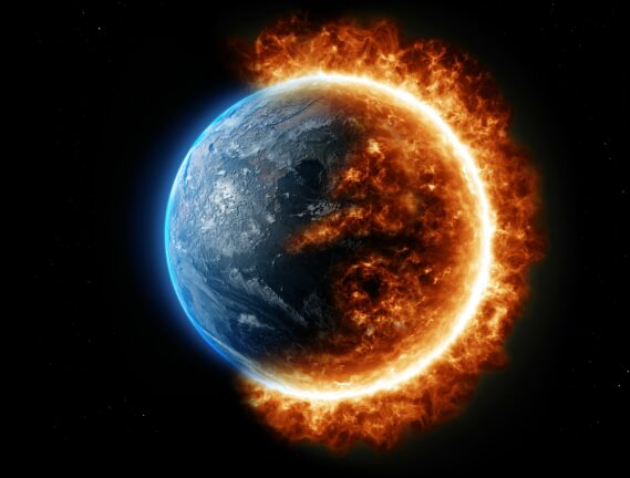Earth burning