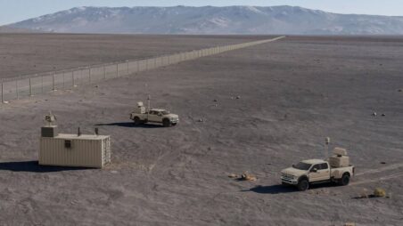 Military vehicles in the desert