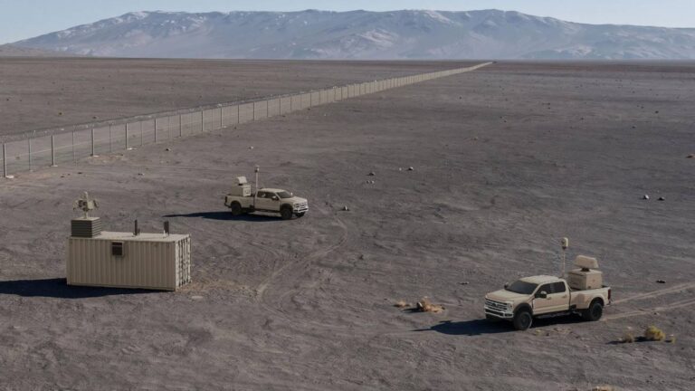 Military vehicles in the desert