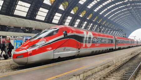 An Italian Frecciarossa high-speed train