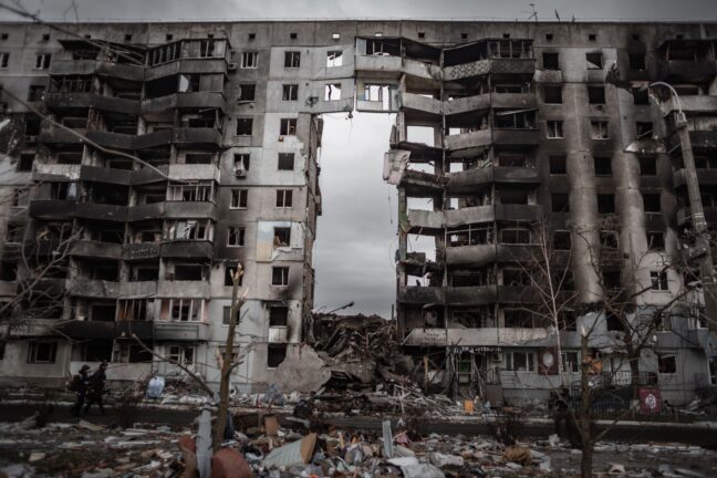 Ukraine war, a former building
