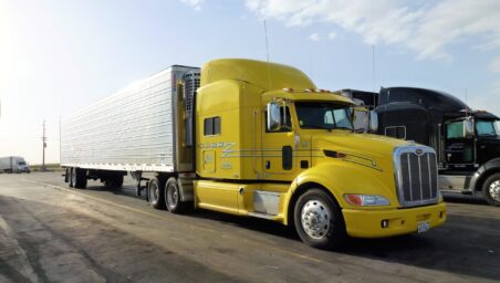 Yellow-cab truck on a road