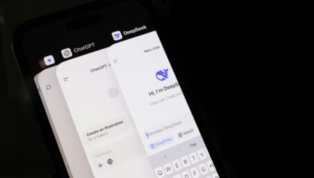 Smartphone screen displaying several AI chatbot apps