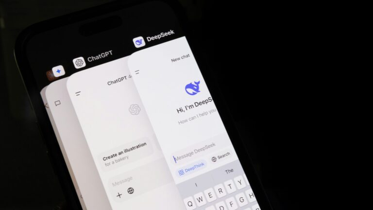 Smartphone screen displaying several AI chatbot apps